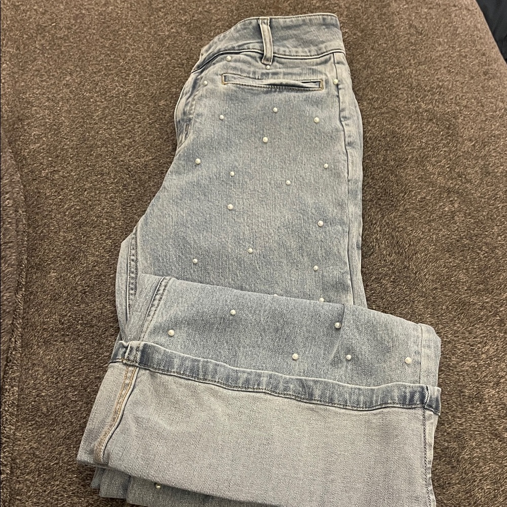 Generation Love Light Blue Pearl Studded Jeans